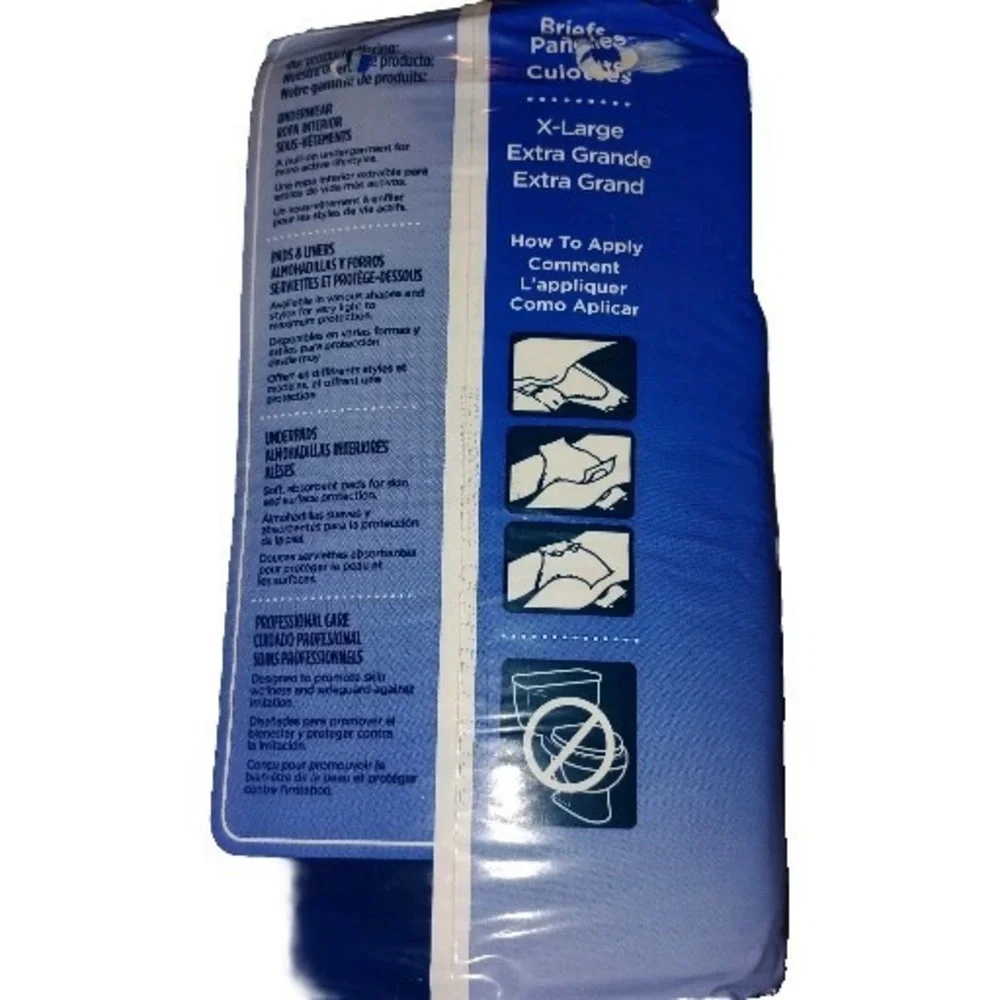 Attends Incontinence Brief Adult Diaper XL 20 Ct Contoured DDA40 Heavy to Severe